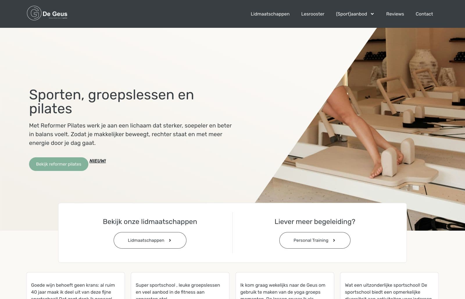 Homepage van De Geus Sport