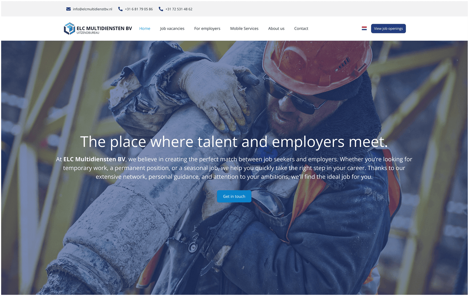 ELC Multidienst website design