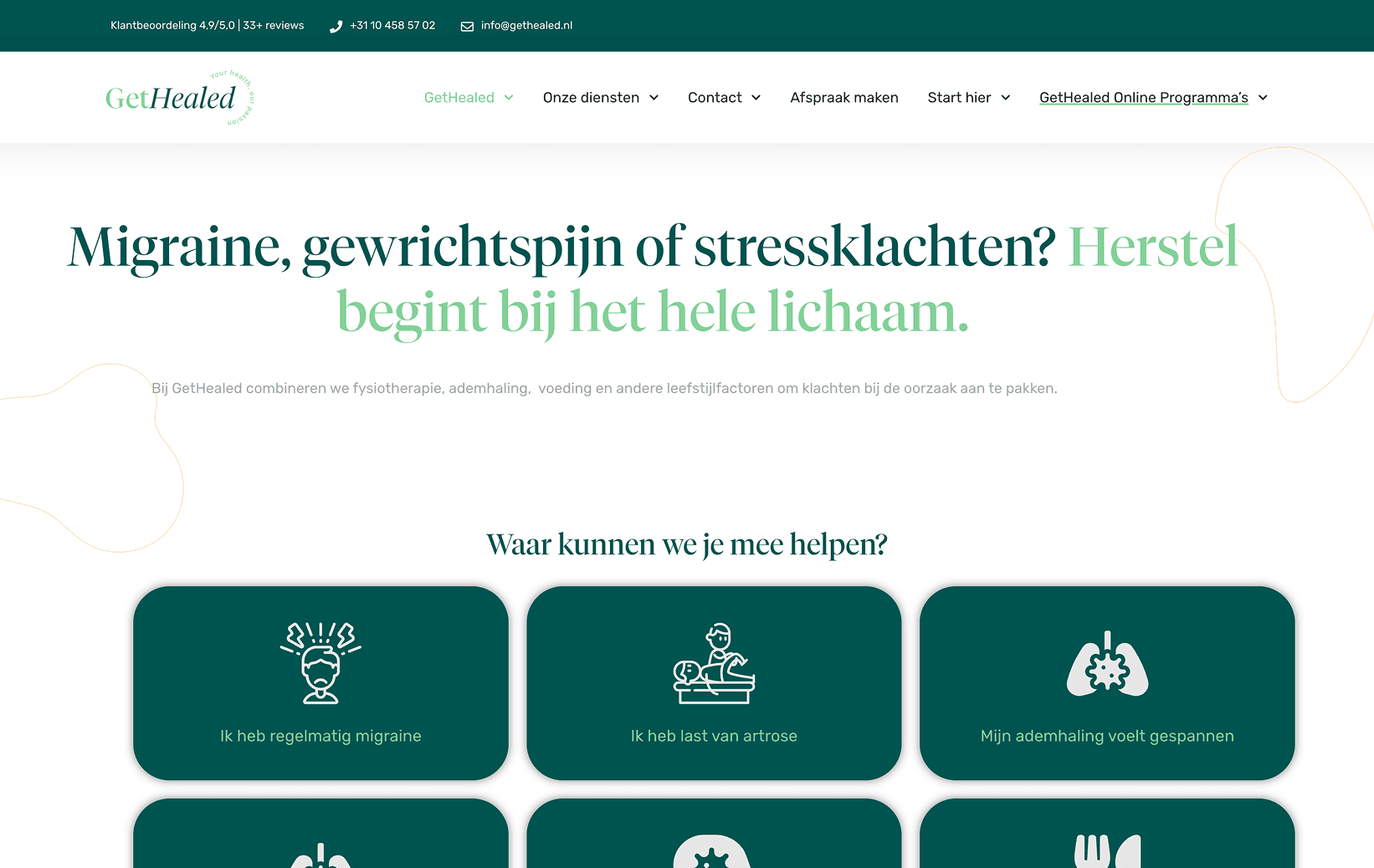 Get Healed website design