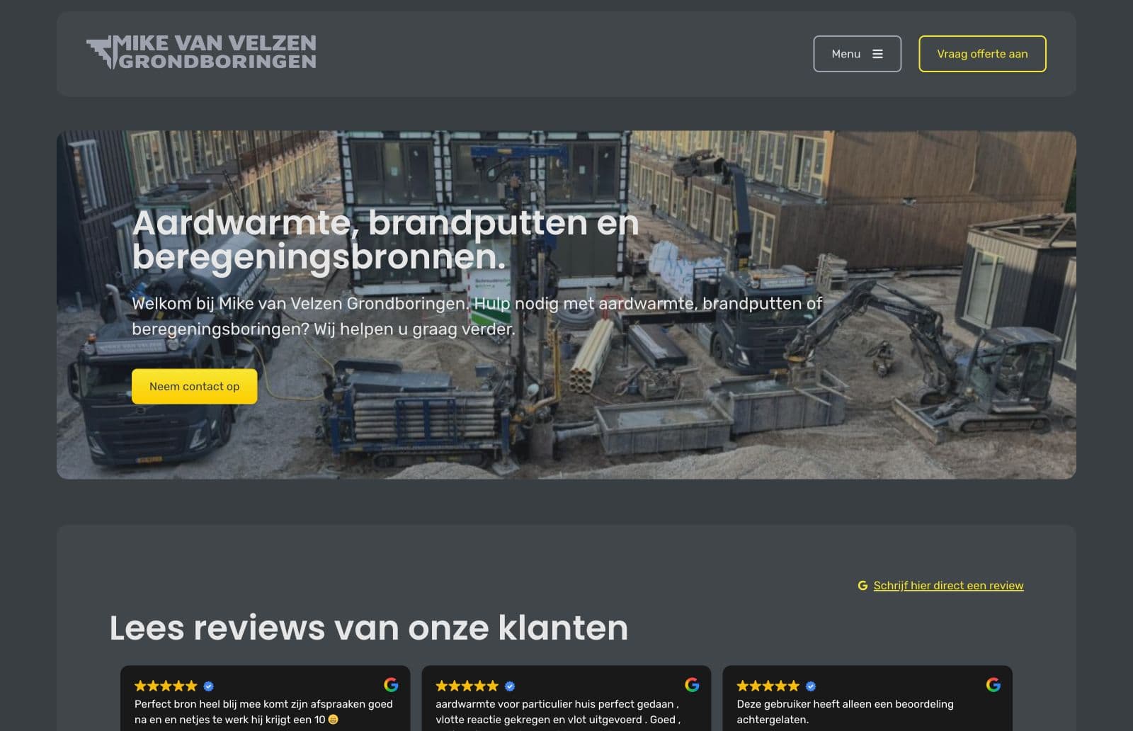 Homepage van Mike van Velzen Grondboringen