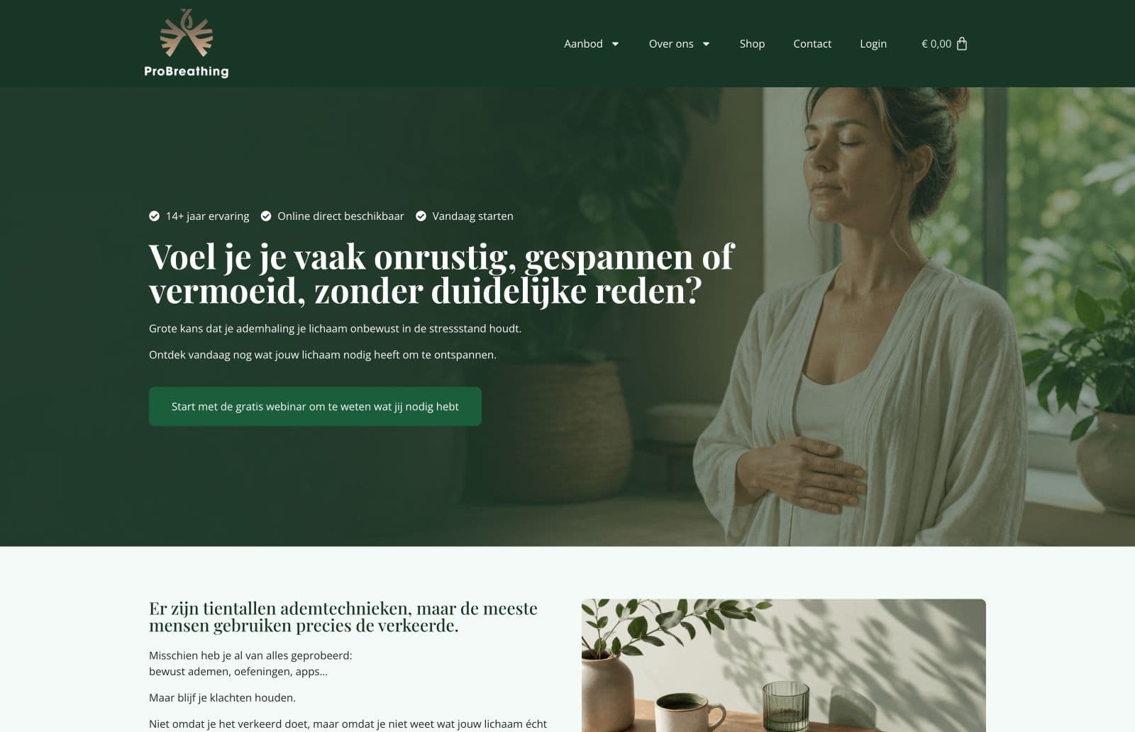 Homepage van ProBreathing