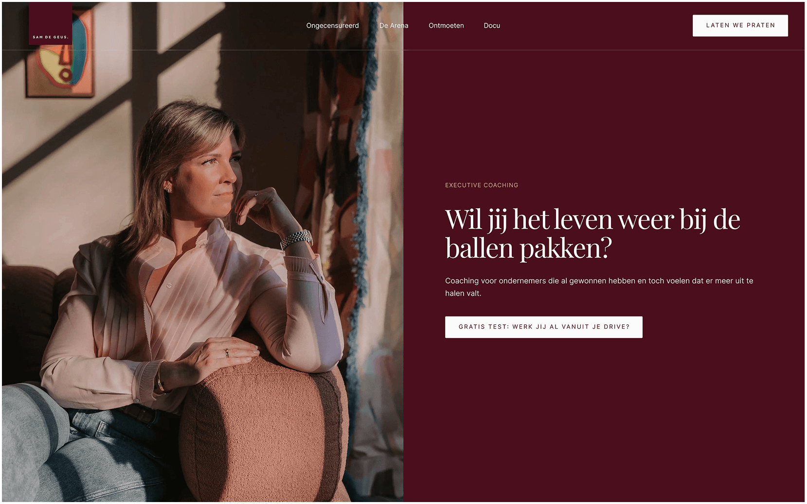 Sam de Geus website design