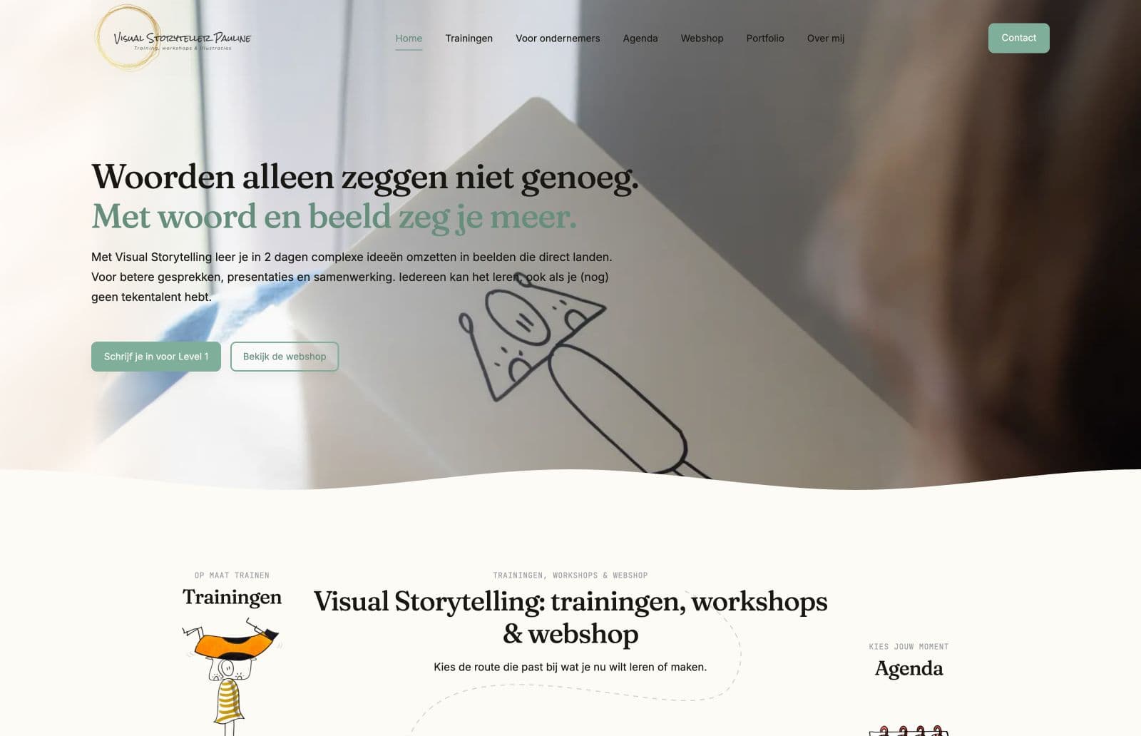 Homepage van Visual Storyteller Pauline